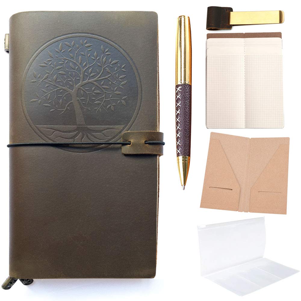 Leather Refillable Travelers Notebook 8.5x4.3 (22x11)   - 9