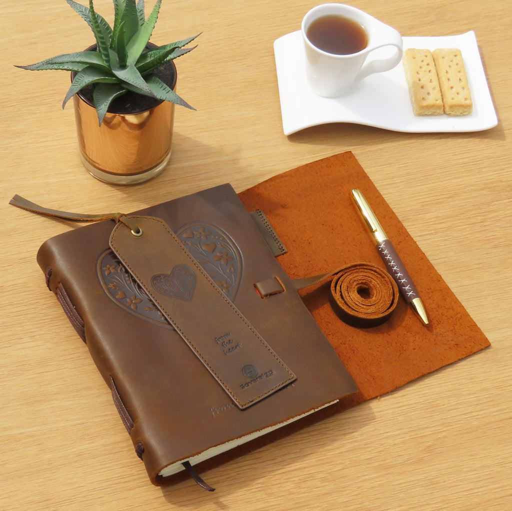 Handmade Heart Leather Journal - Sovereign-Gear