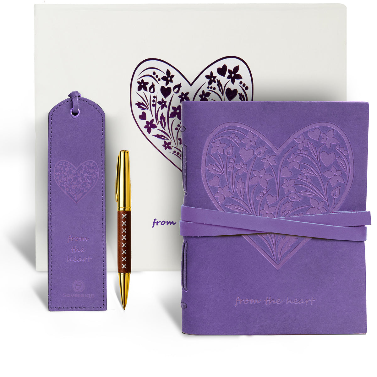 Sovereign-Gear Purple Heart Leather Journal Gift Set - Embossed ...