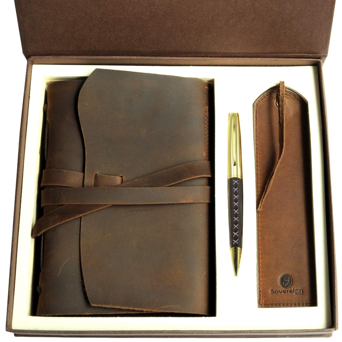 Sovereign-Gear Leather Journal Gift Set - Rustic Handmade Notebook with ...