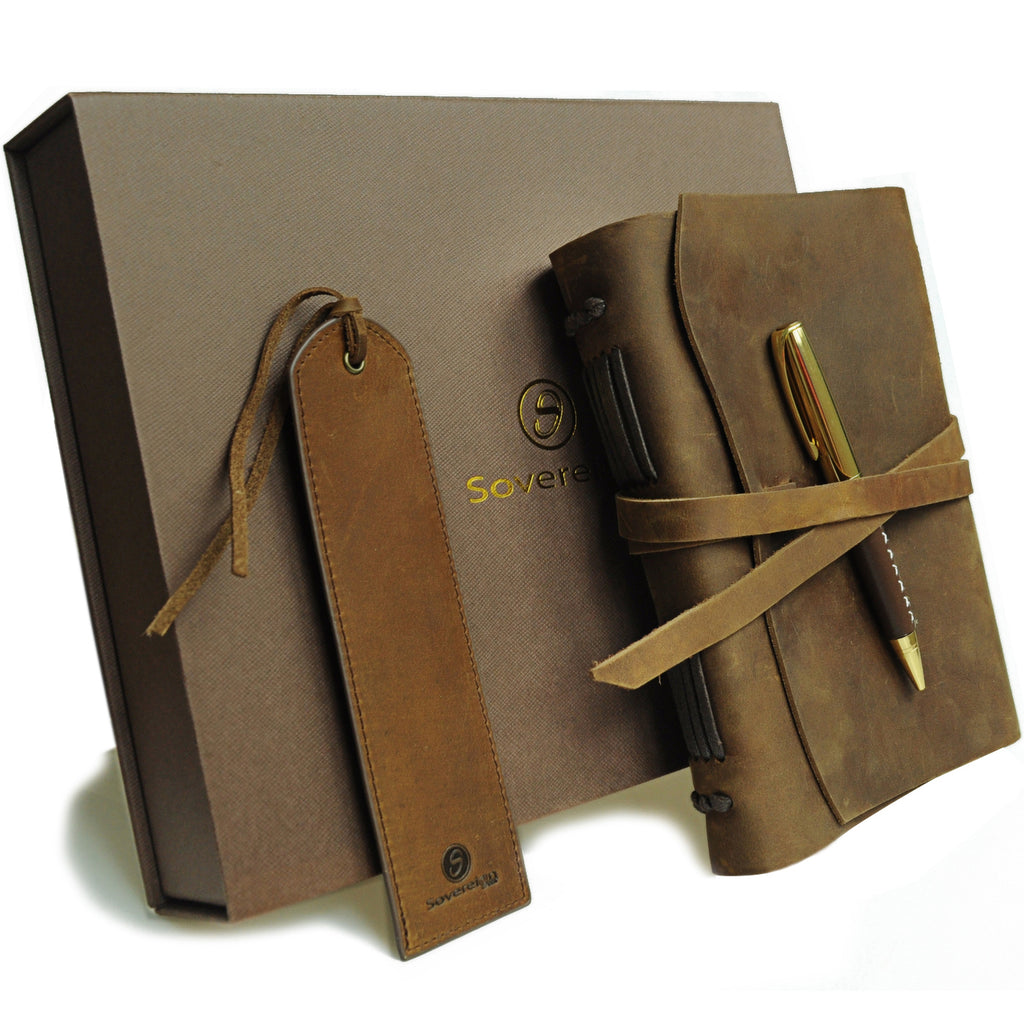 Sovereign-Gear Heart Embossed Leather Journal Gift Set - Handmade ...