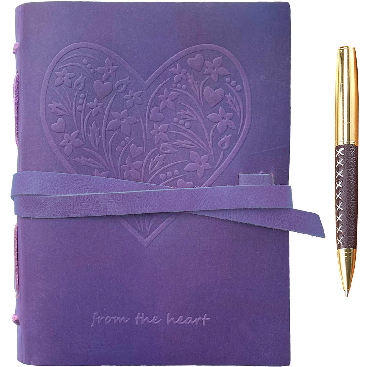 Sovereign-Gear Purple Heart Leather Journal - Embossed Handmade ...