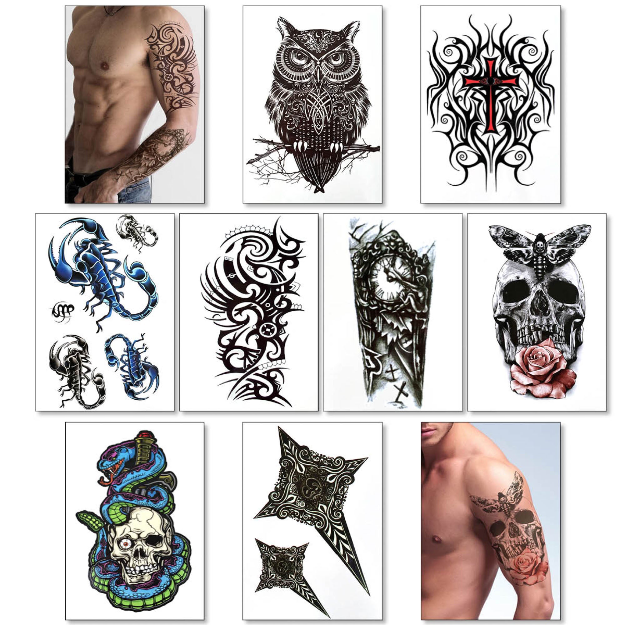 Pack Of 9 Tattoo Sleeves Tattoo Arm Stocking Arm Tattoo Stocking Unisex  Nylon Temporary Tattoos Arm Random Style | Fruugo NO