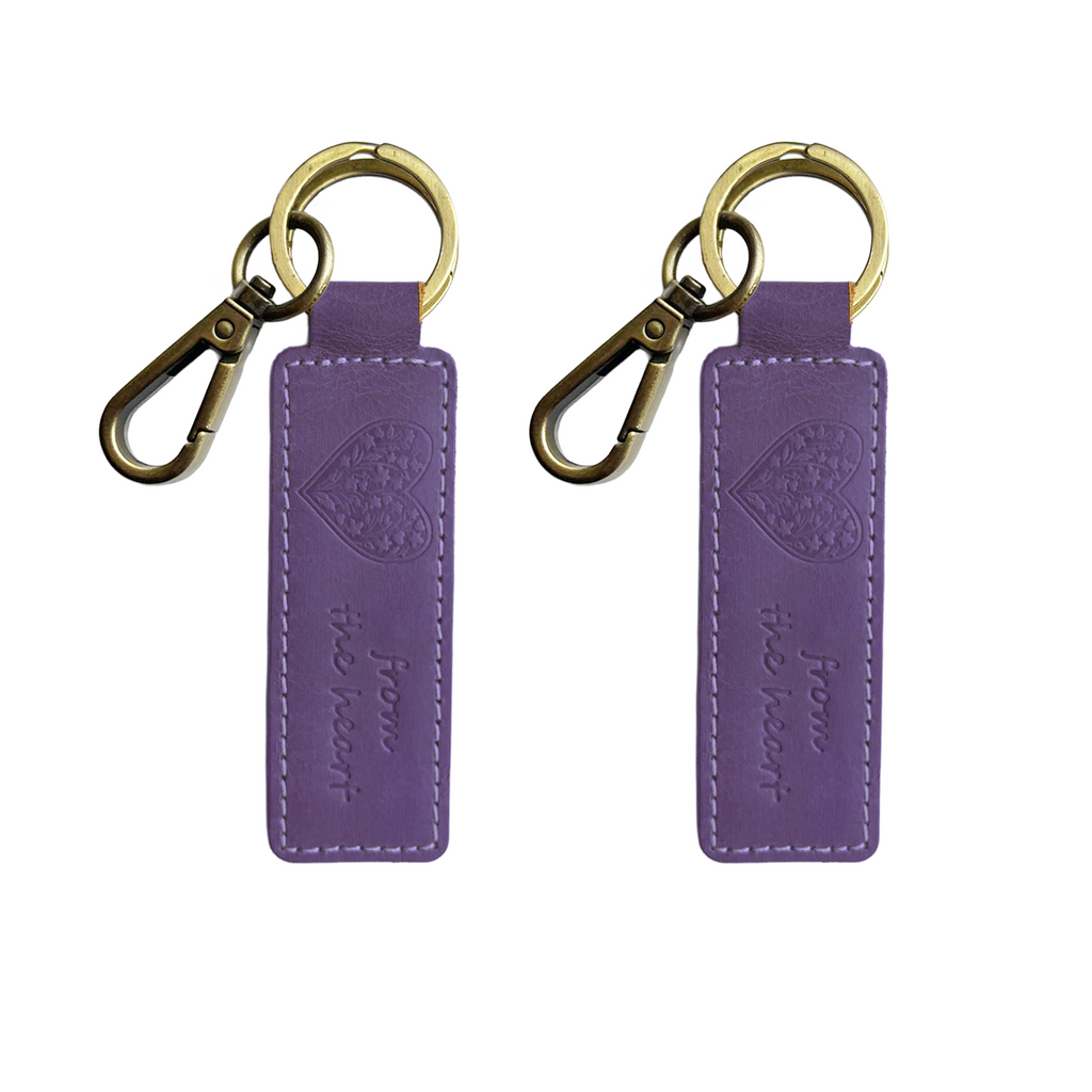 Purple Leather Keychain