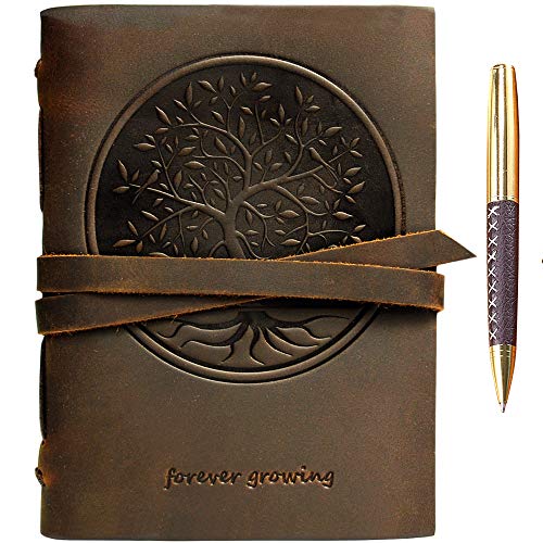 Embossed Leather Journal 8x6 (21x15) A5 Tree of Life Design - 14