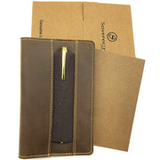 Leather Field Notes Cover 6.25x4.2 (16x11) For Moleskine Cahier Notebooks Antique Brown - 5