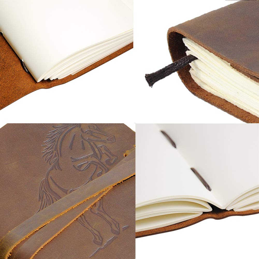 Embossed Leather Journal 8x6 (21x15) A5 Jumping Horse Design - 26