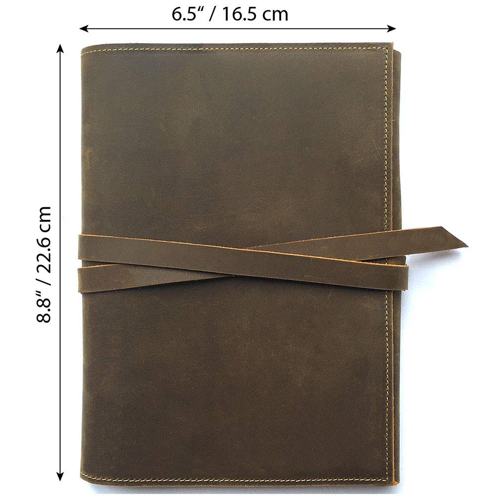 Refillable Leather Journal 9x7 (23x18) A5 Antique Brown  - 4