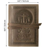 Refillable Leather Journal 9x7 (23x18) A5 Family Tree of Life Design - 4