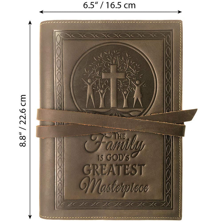 Refillable Leather Journal 9x7 (23x18) A5 Family Tree of Life Design - 4