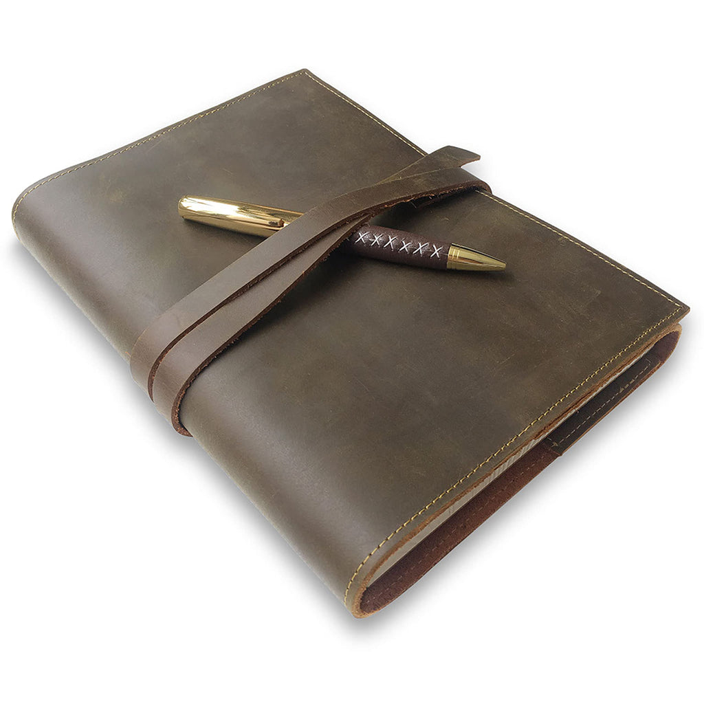 Nachfüllbares Tagebuch aus Leder 9x7 (17x23) Blanko Design - 1
