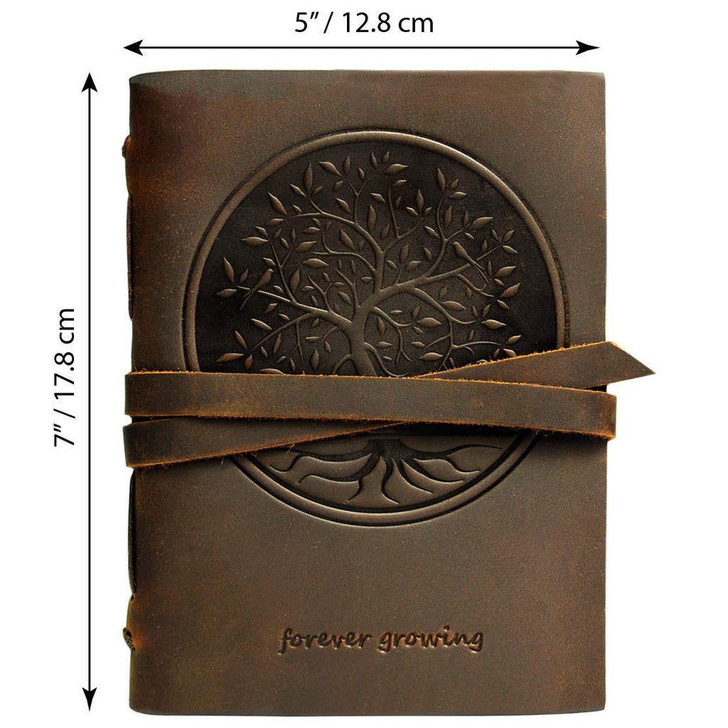 Embossed Leather Journal 8x6 (21x15) A5 Tree of Life Design - 3
