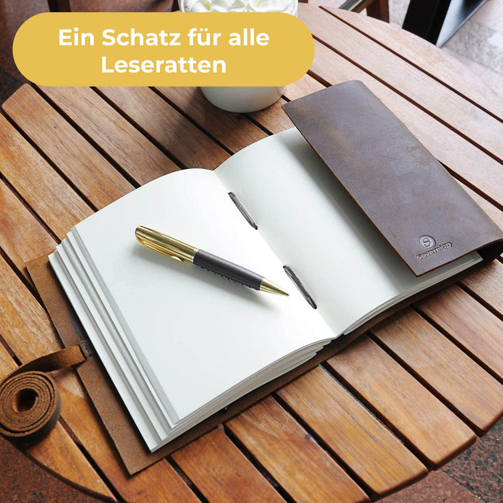 Notizbuch aus Leder Geprägt 8x6 (21x15) A5 Baum des Lebens Design - 3
