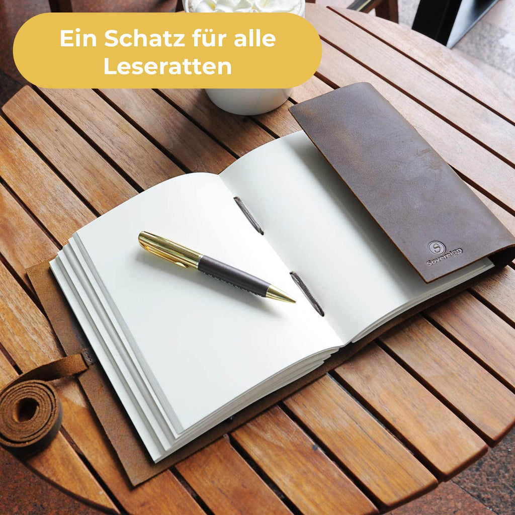 Notizbuch aus Leder Geprägt 8x6 (21x15) A5 Nautischer Kompass Design - 5