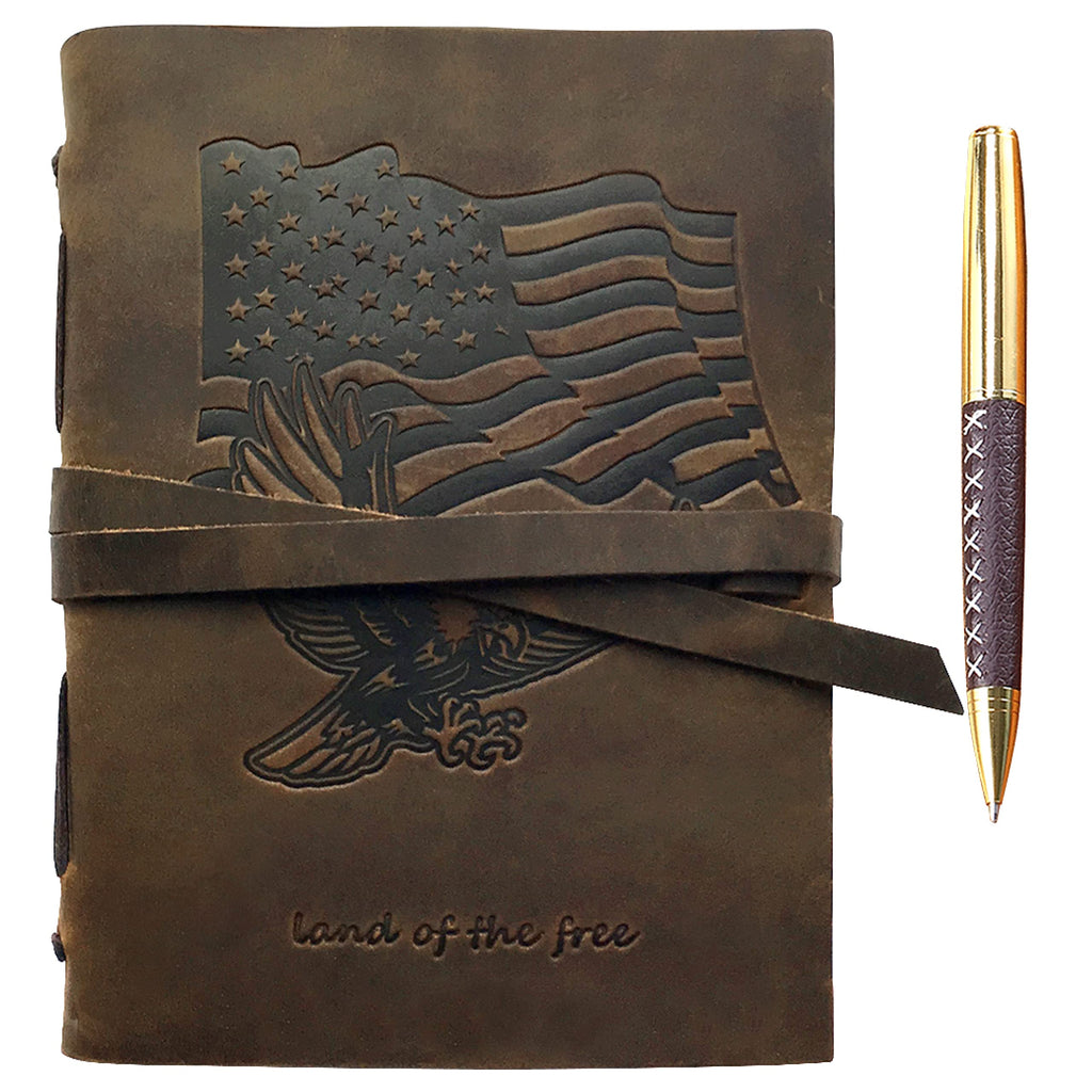 USA Flag Journal - Antique 8x6 A5